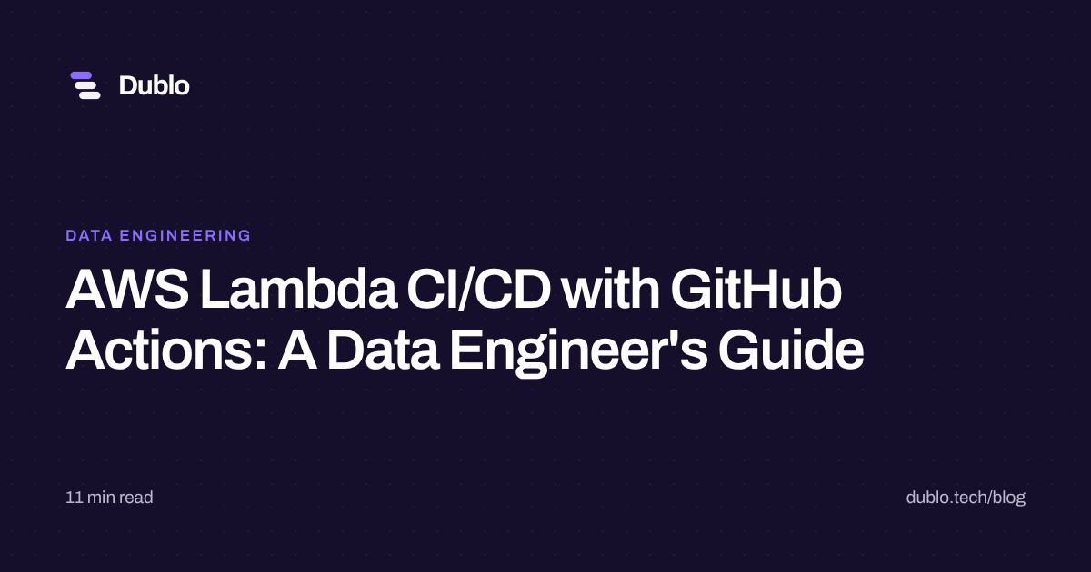 AWS Lambda CI/CD with GitHub Actions: A Data Engineer's Guide