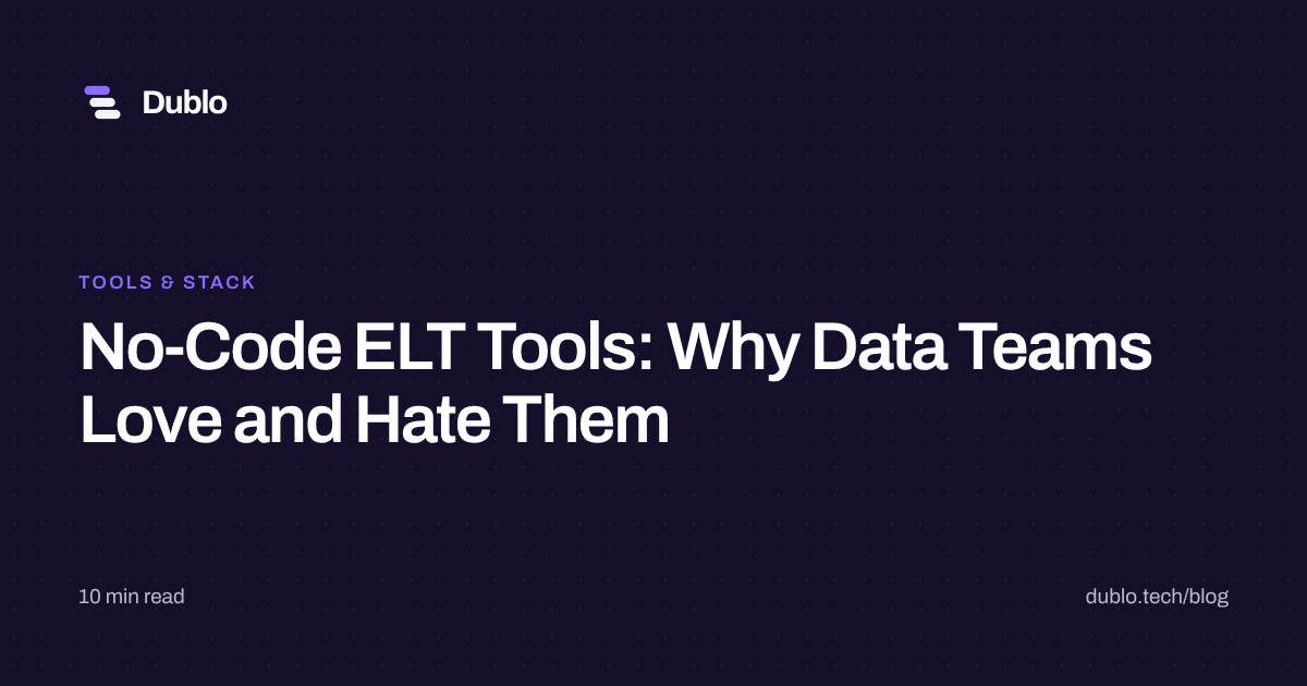 No-Code ELT Tools: Why Data Teams Love and Hate Them